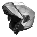 Daytona Glide Modular Motorcycle Helmet - DOT Approved, Bluetooth Ready, Dual Visor, Men/Women/Youth- Silver Metallic