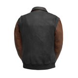 Moto Bomber Two Tone Men's Leather Jacket