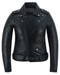 Night Shine Women's Black Fashion Leather Jacket