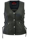 Women's Vest with Grommet and Lacing Accents