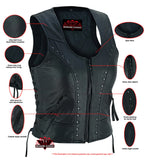 Women's Lightweight Vest with Rivets Detailing