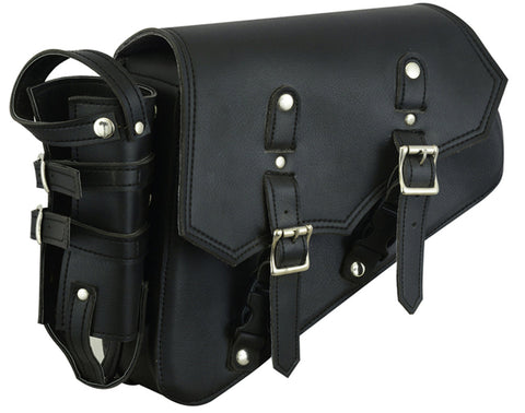 Left Side Synthetic Leather Swing Arm Bag w/Bottle Holder