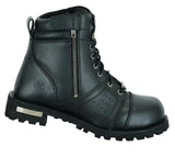 Men's 6'' Side Zipper Plain Toe Boot W/Perforation