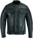 Men's Black Utility Style Motorcycle Jacket