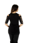 Women's Devilish Cuts Cold Shoulder Top