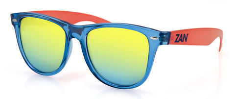 EZMT5 Minty Blue and Orange Frame, Smoked Yellow Mirrored Lens
