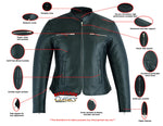 Road Queen Women's Black Leather Biker Jacket
