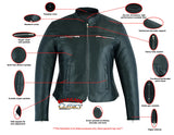 Road Queen Women's Black Leather Biker Jacket