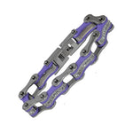VJ118 Two Tone Silver/Purple W/White Crystal Centers
