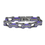 VJ118 Two Tone Silver/Purple W/White Crystal Centers