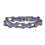 VJ118 Two Tone Silver/Purple W/White Crystal Centers
