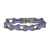 VJ118 Two Tone Silver/Purple W/White Crystal Centers