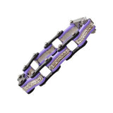 VJ119 Two Tone Black/Purple W/White Crystal Centers