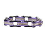 VJ119 Two Tone Black/Purple W/White Crystal Centers