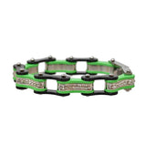 VJ112 Two Tone Black/Lime Green W/White Crystal Centers