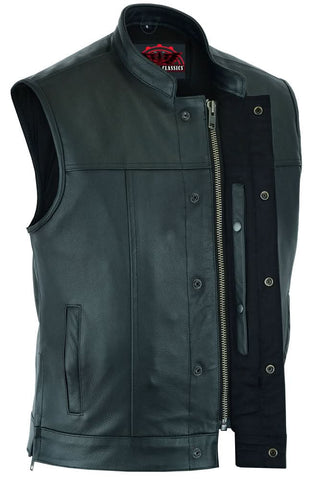Men's Double Crosser Motorcycle Vest - Black