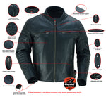 Men's Lightweight Drum Dyed Naked Lambskin Crossover Scooter - Black