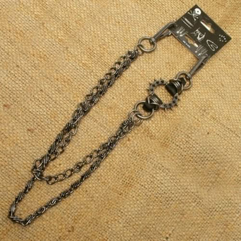 WA-WC73 Spike ring Wallet Chain with gray double chain