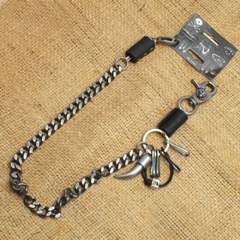 WA-WC732 Wallet Chain with a skull / horn / leather designs, single