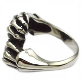 R32 Stainless Steel Skull Fingers Biker Ring