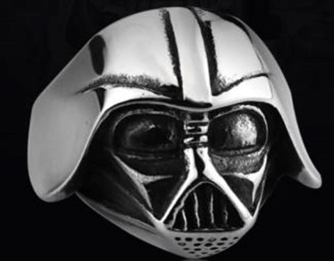 R12 Stainless Steel Star Wars Face Skull Biker Ring
