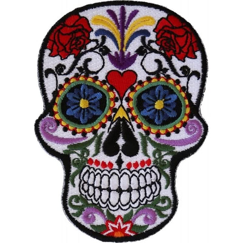 P553 Sugar Skull Iron On Patch