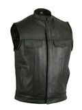 Renegade Classics Pick Black Motorcycle Vest with Smart Access Pockets