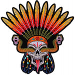 PL6648 Wicked Skull Snakes Feathers Large Back Patch