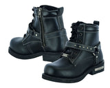 Women's Boots with Side Zipper and Single Strap