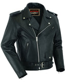 Super Arnold Men's Black Leather Jacket – Retro Design