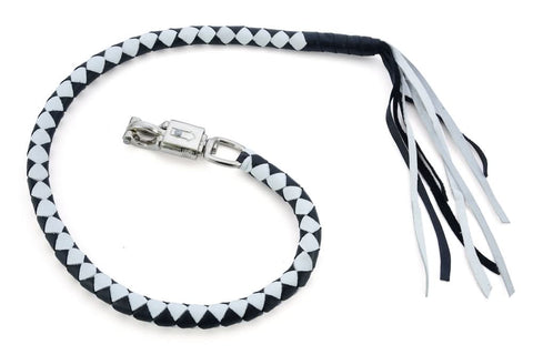GBW24 Leather Biker Whip-White/Black