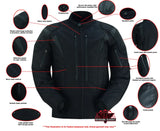 Men's Blast Black Micro Mesh Motorcycle Jacket – Ventilated