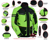 4-Season Hi-Vis Mens Textile Motorycyle Jacket  Waterproof & Ventilated