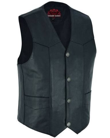 Men's Single Back Panel motorcycle vest