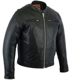 Men's Black Sporty Cruiser Jacket with Removable hood
