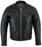 Men's Black Sporty Cruiser Jacket with Removable hood