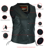 Clara Women's leather motorcycle vest