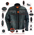 Men's Black Reflective Skulls Scooter Jacket