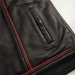 Merciless - Vest with Red Stitch, Piping & Arm Braid