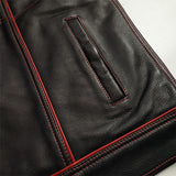 Merciless - Vest with Red Stitch, Piping & Arm Braid
