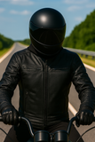 Ace - Mens Ultra Black Leather Motorcycle Jacket