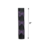 Black Leather Ponytail Wrap pruple Butterflies