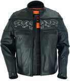 Men's Black Reflective Skulls Scooter Jacket