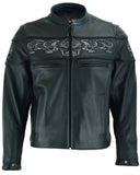 Men's Black Reflective Skulls Scooter Jacket