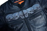 Men's Black Reflective Skulls Scooter Jacket