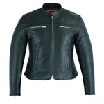 Road Queen Women's Black Leather Biker Jacket