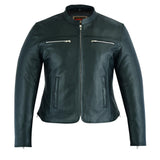 Road Queen Women's Black Leather Biker Jacket