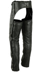 Rider Shield Black leather motorcycle chaps - Black