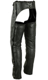 Rider Shield Black leather motorcycle chaps - Black