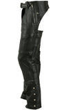 Rider Shield Black leather motorcycle chaps - Black